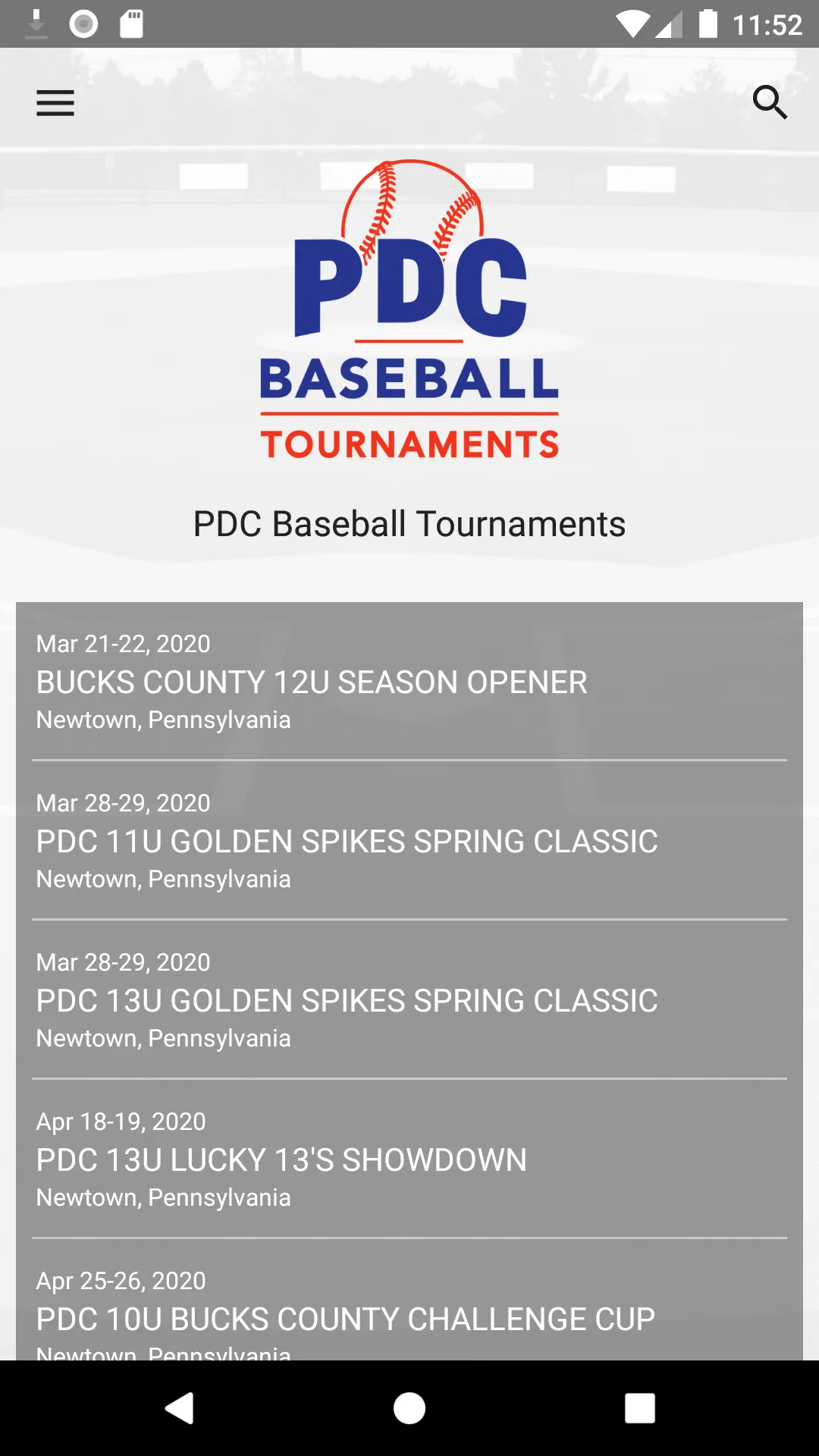 PDC Baseball Tournaments | Indus Appstore | Screenshot