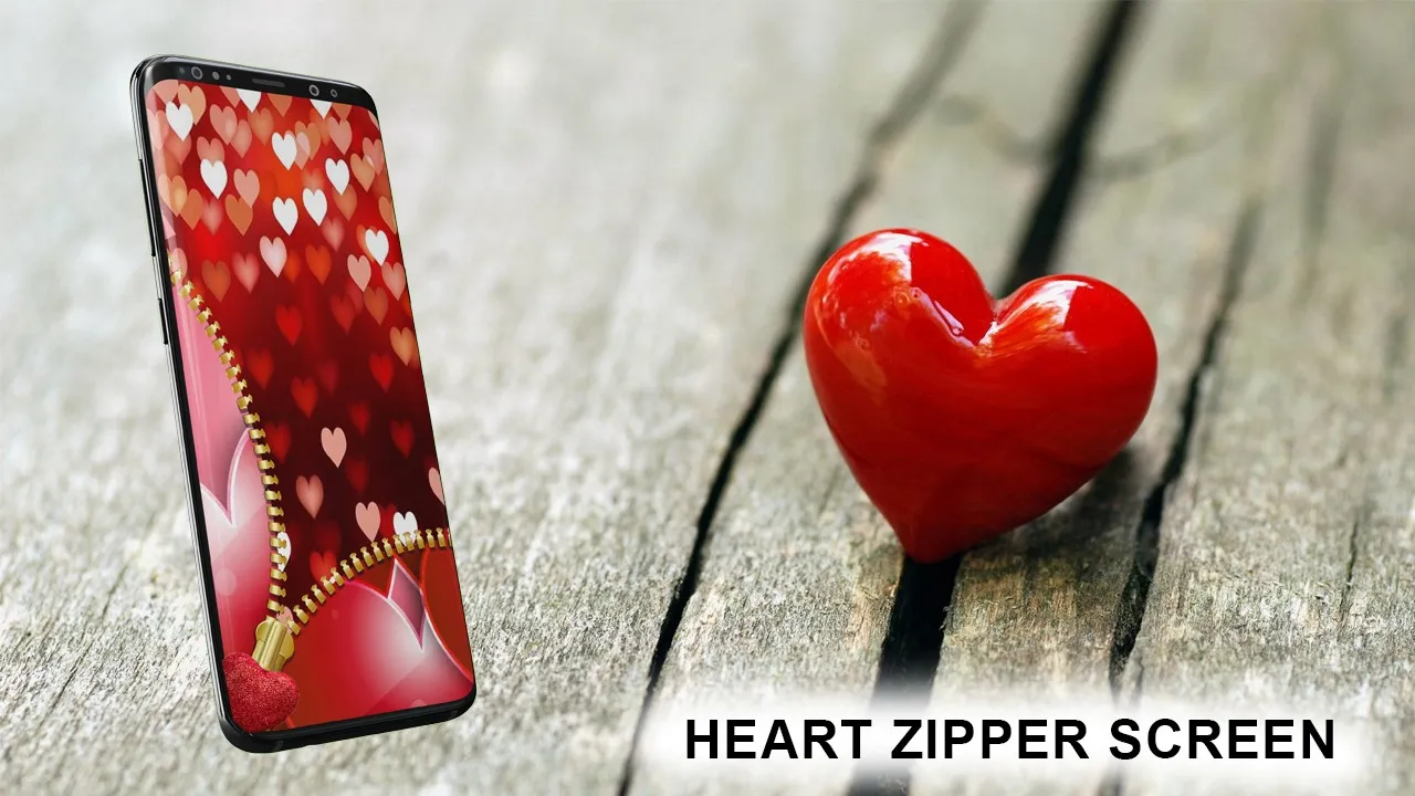 Heart zipper lock screen | Indus Appstore | Screenshot