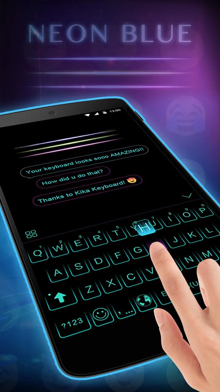 Neon Blue Keyboard Theme | Indus Appstore | Screenshot