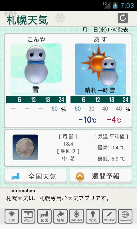 札幌天気 | Indus Appstore | Screenshot