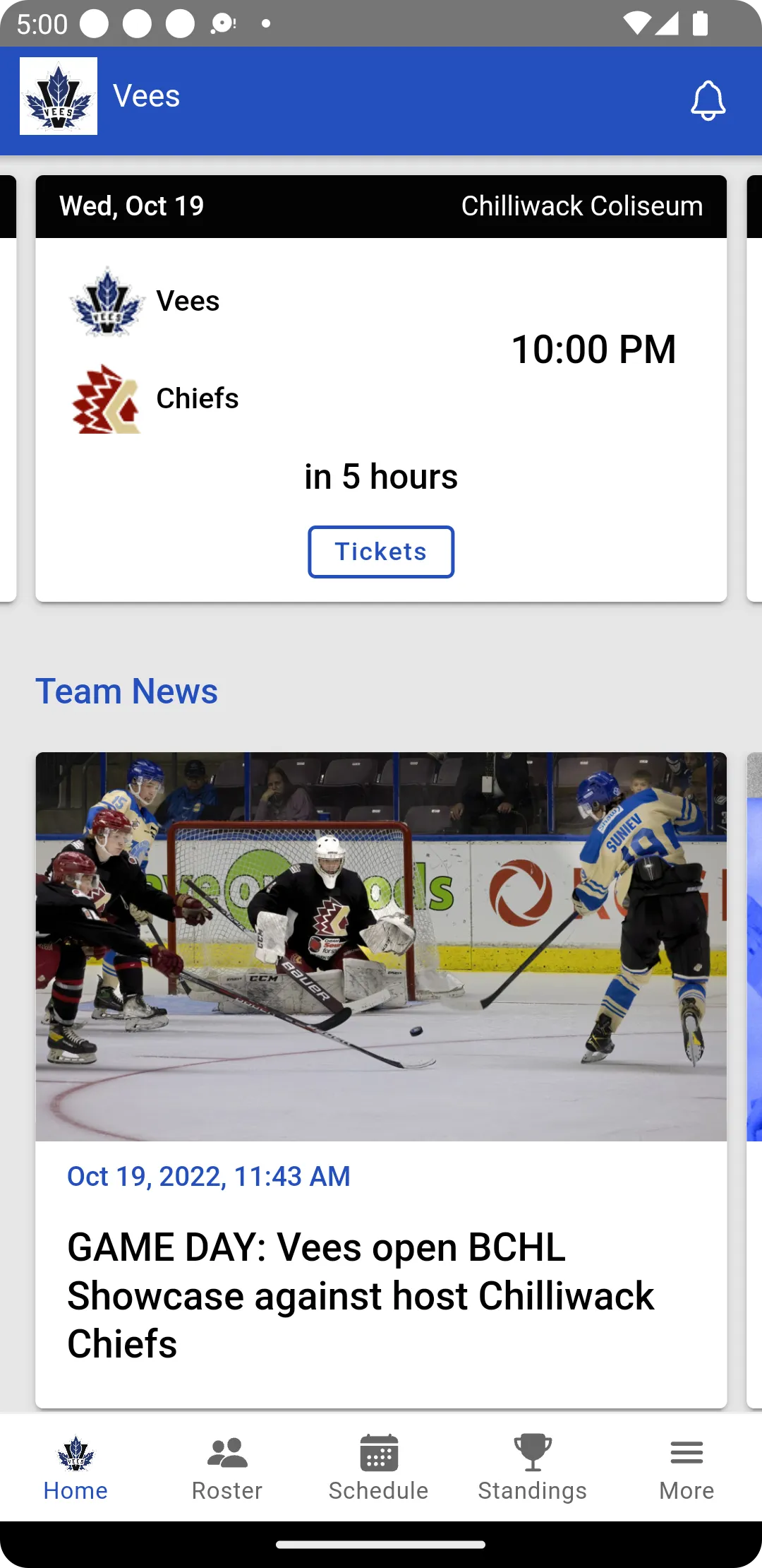 Penticton Vees | Indus Appstore | Screenshot