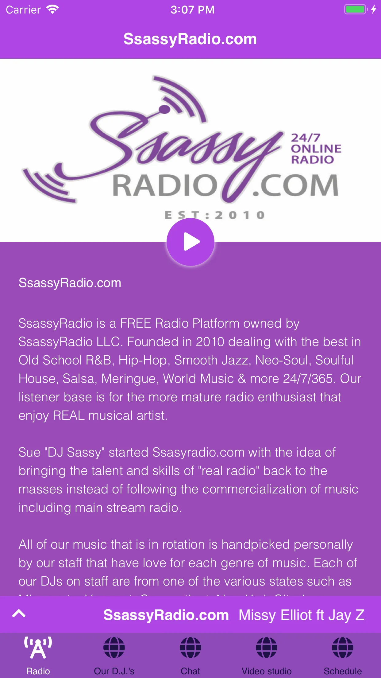 SsassyRadio.com | Indus Appstore | Screenshot