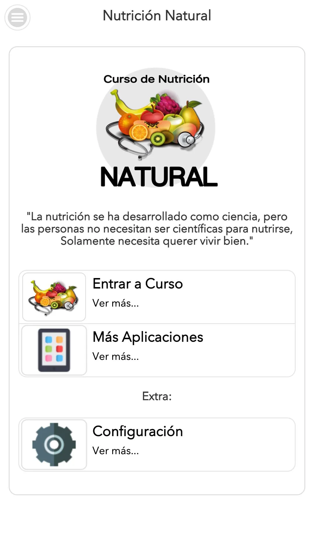 Curso de Nutrición Natural | Indus Appstore | Screenshot