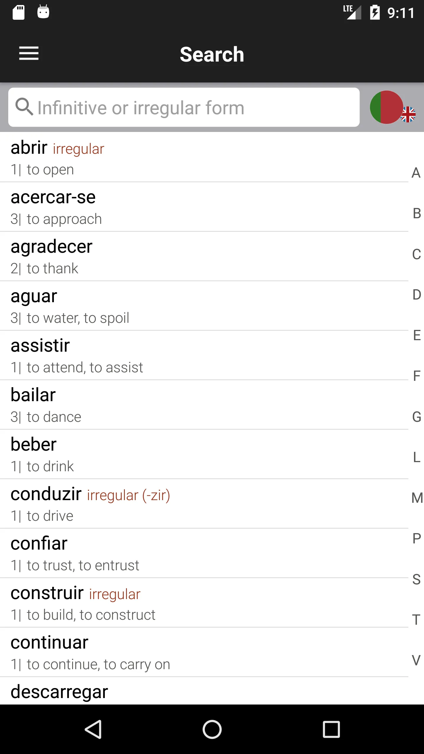 Portuguese Verbs & Forms | Indus Appstore | Screenshot