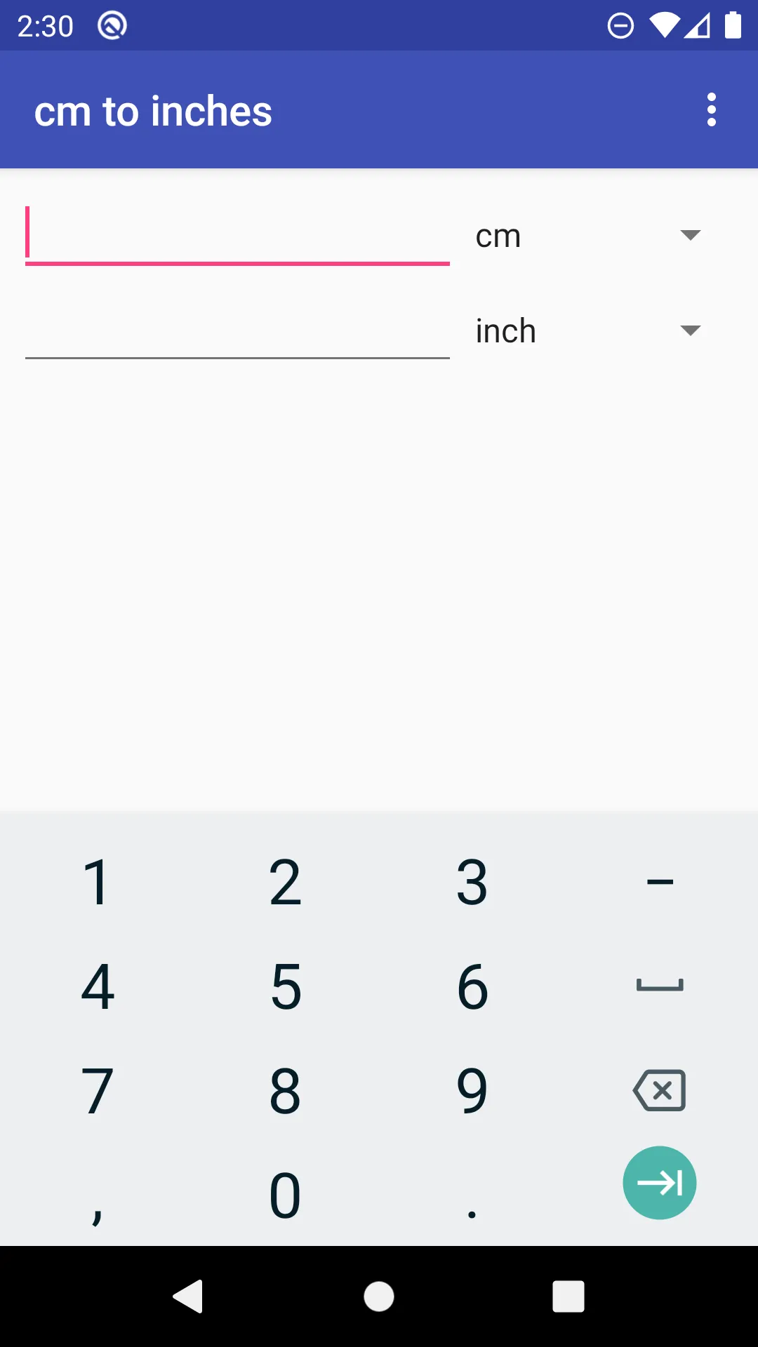 cm to inch | Indus Appstore | Screenshot