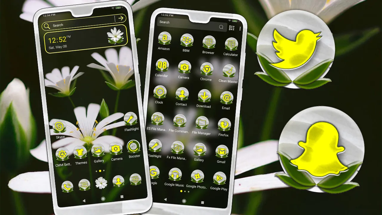 White Petaled Flower Theme | Indus Appstore | Screenshot