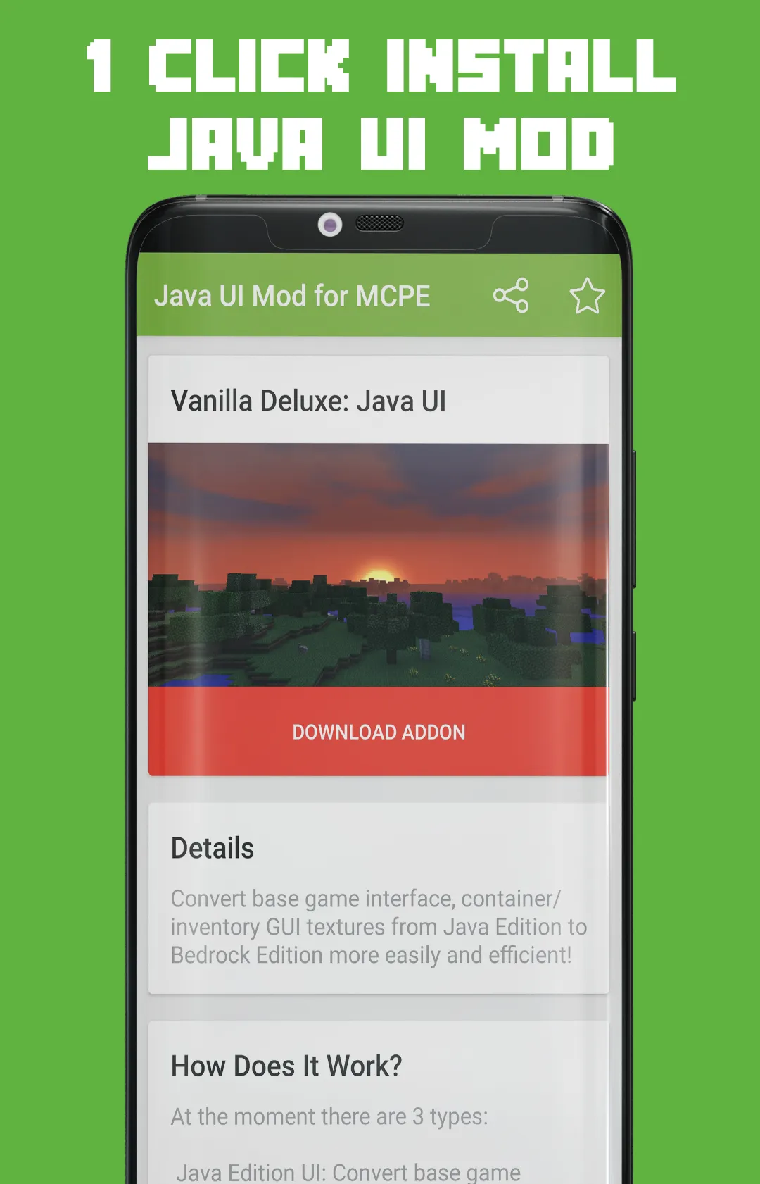 Java UI Mod for MCPE | Indus Appstore | Screenshot