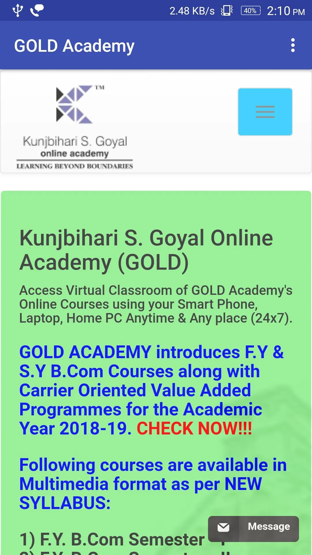 GOLD Academy | Indus Appstore | Screenshot