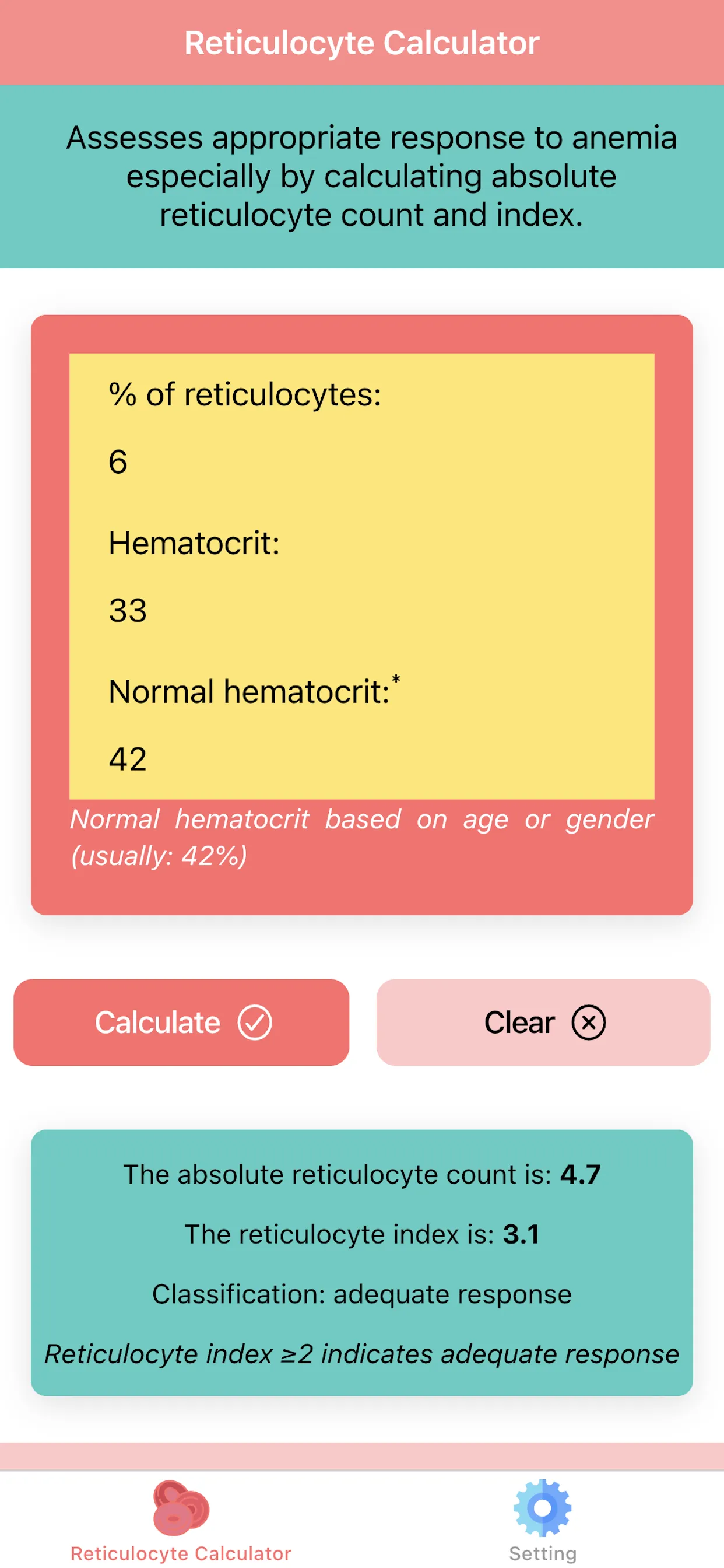 Absolute Reticulocyte Count | Indus Appstore | Screenshot