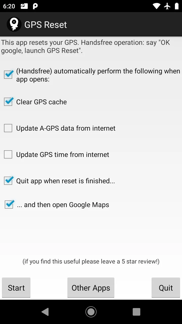 GPS Reset (handsfree) | Indus Appstore | Screenshot