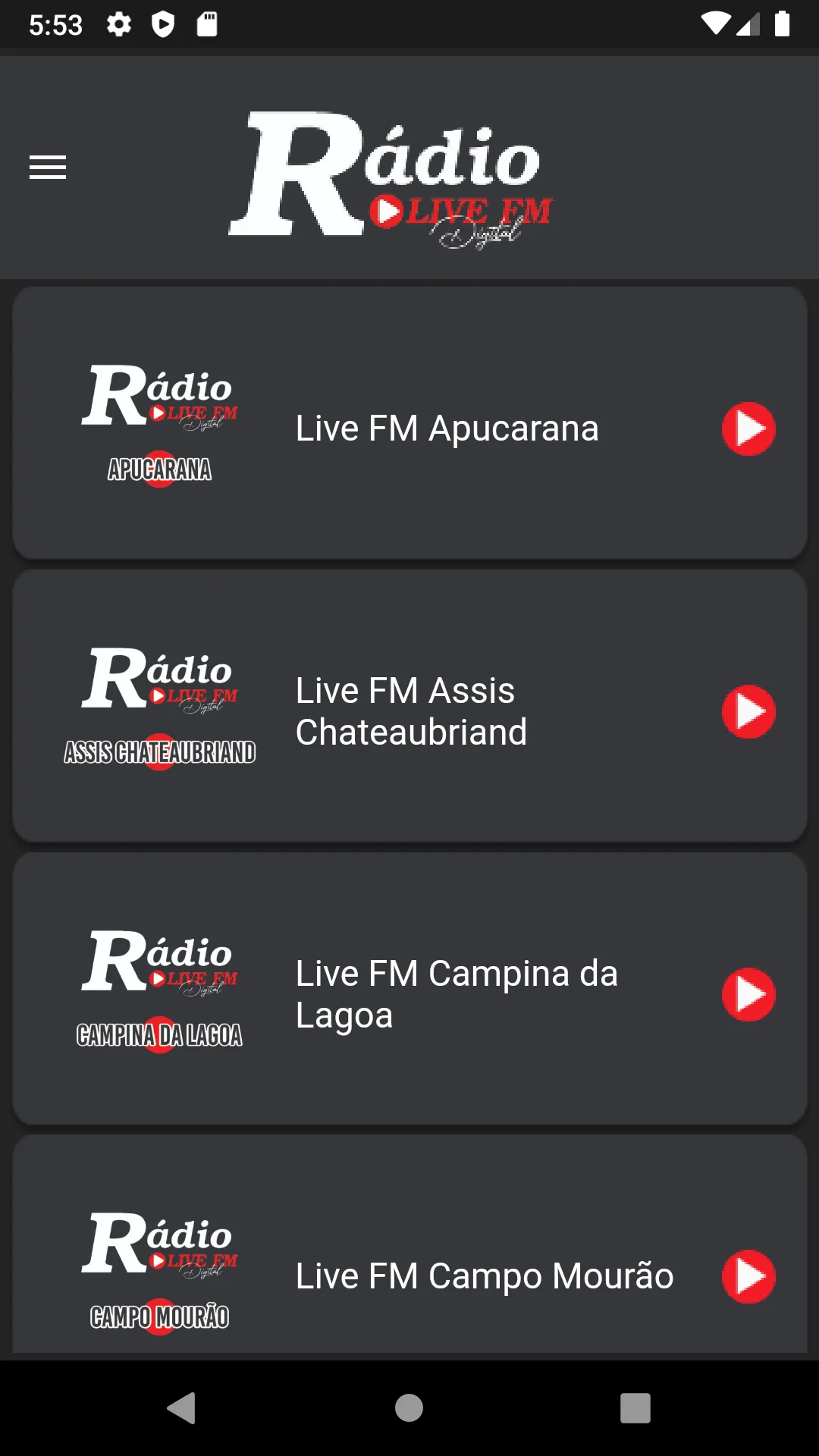 Rádio Live FM | Indus Appstore | Screenshot