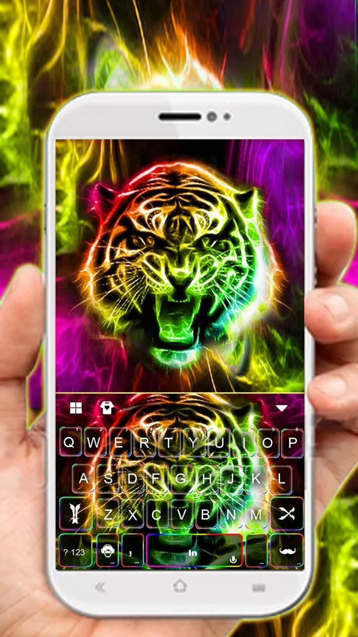 Neon Tiger Keyboard Theme | Indus Appstore | Screenshot