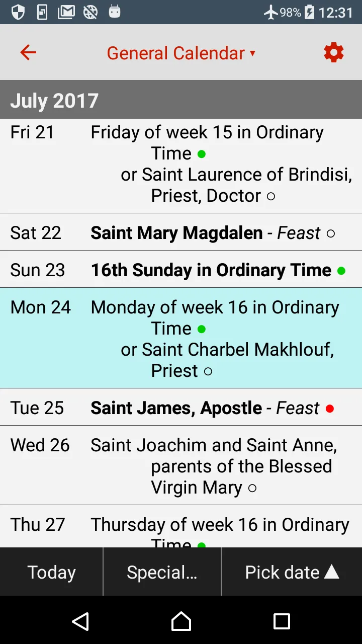 Catholic Calendar: Universalis | Indus Appstore | Screenshot