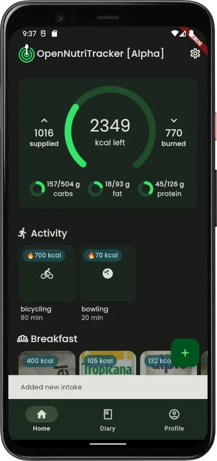 OpenNutriTracker | Indus Appstore | Screenshot