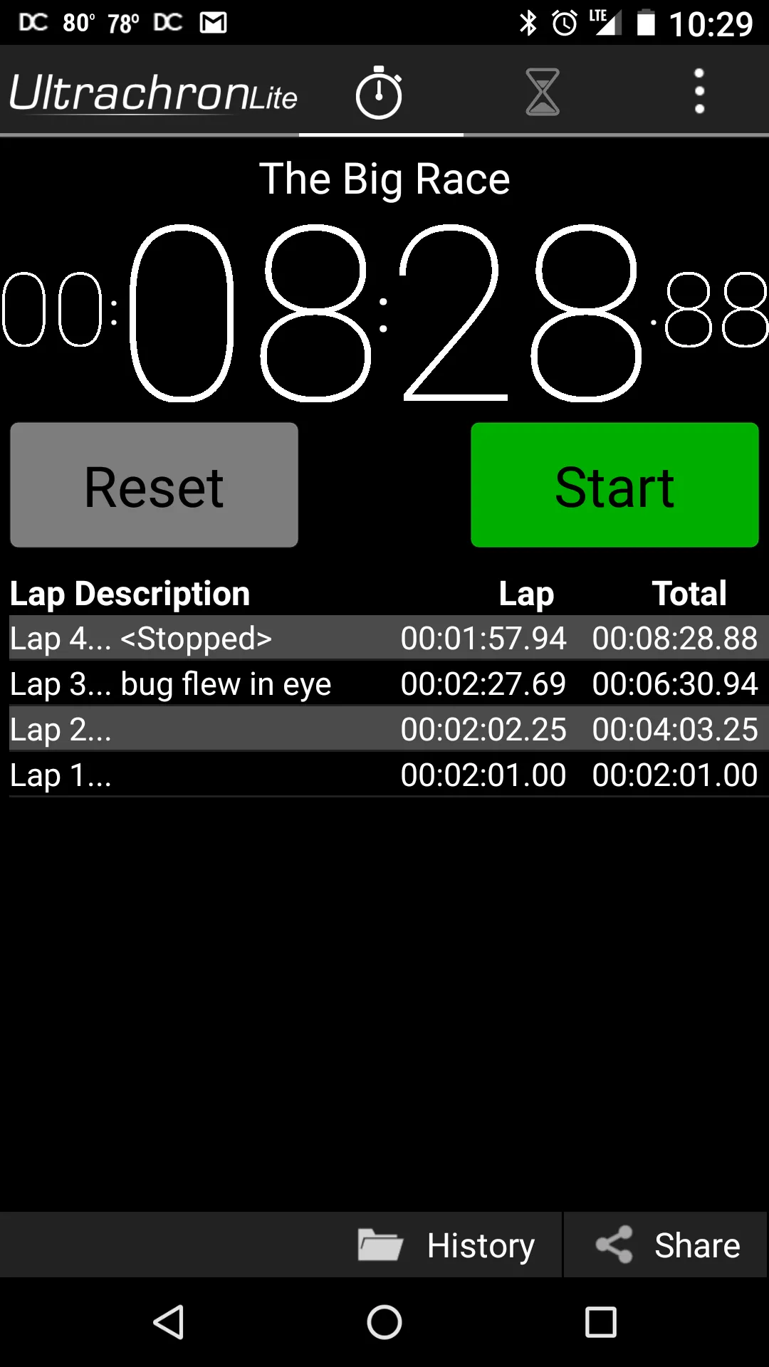 Ultrachron Stopwatch Lite | Indus Appstore | Screenshot