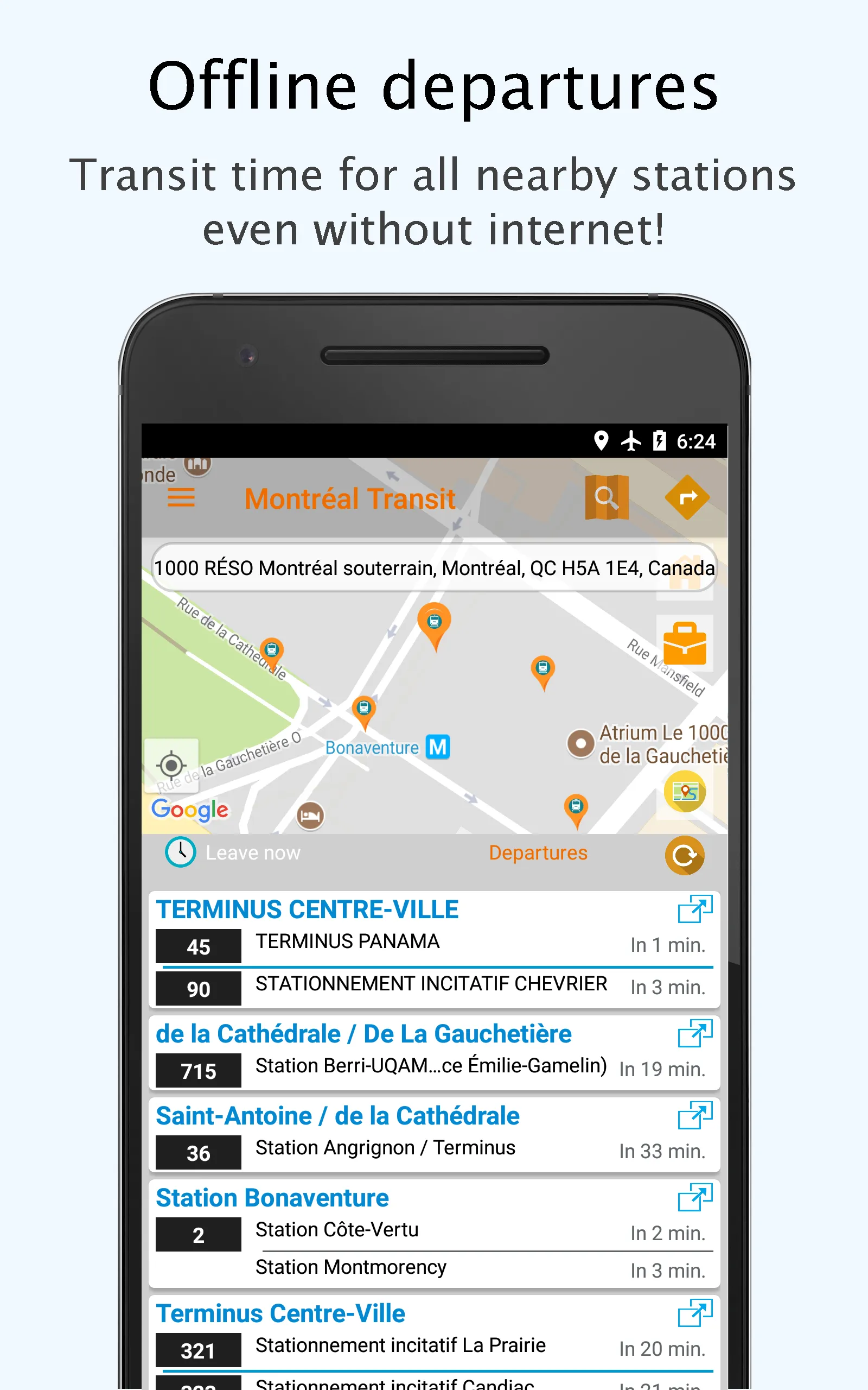 Montreal STM departures & maps | Indus Appstore | Screenshot