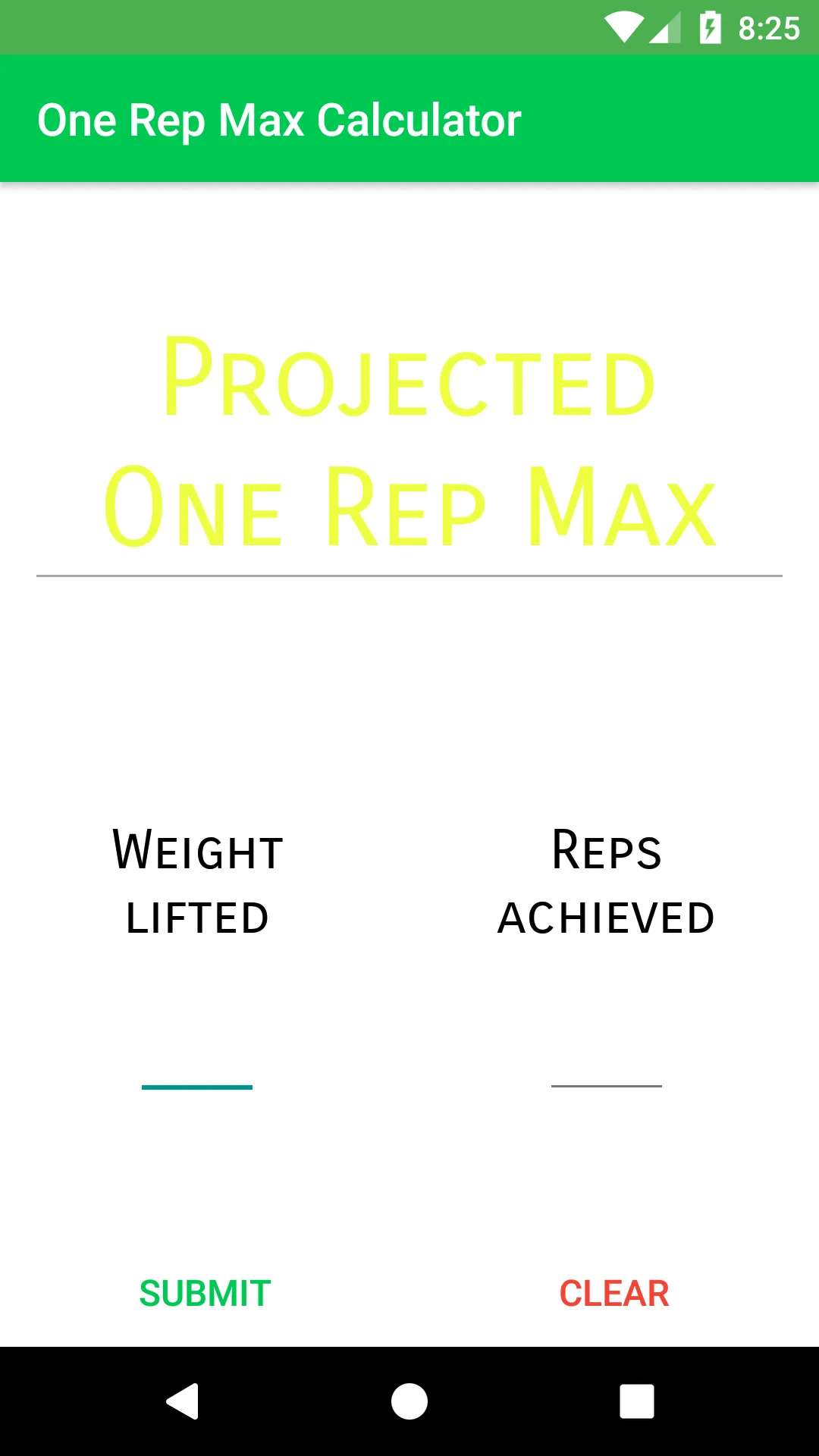 One Rep Max Calculator | Indus Appstore | Screenshot