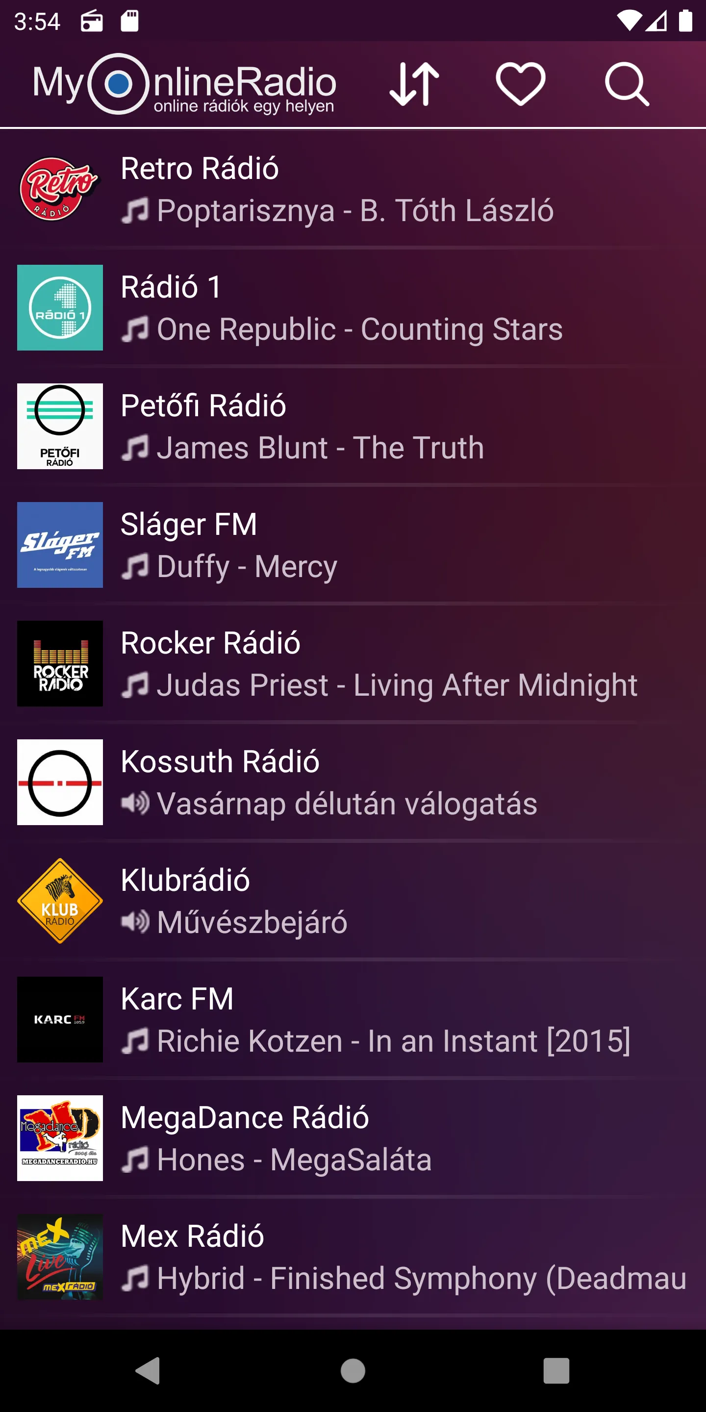 MyOnlineRádió - Magyar Rádiók | Indus Appstore | Screenshot