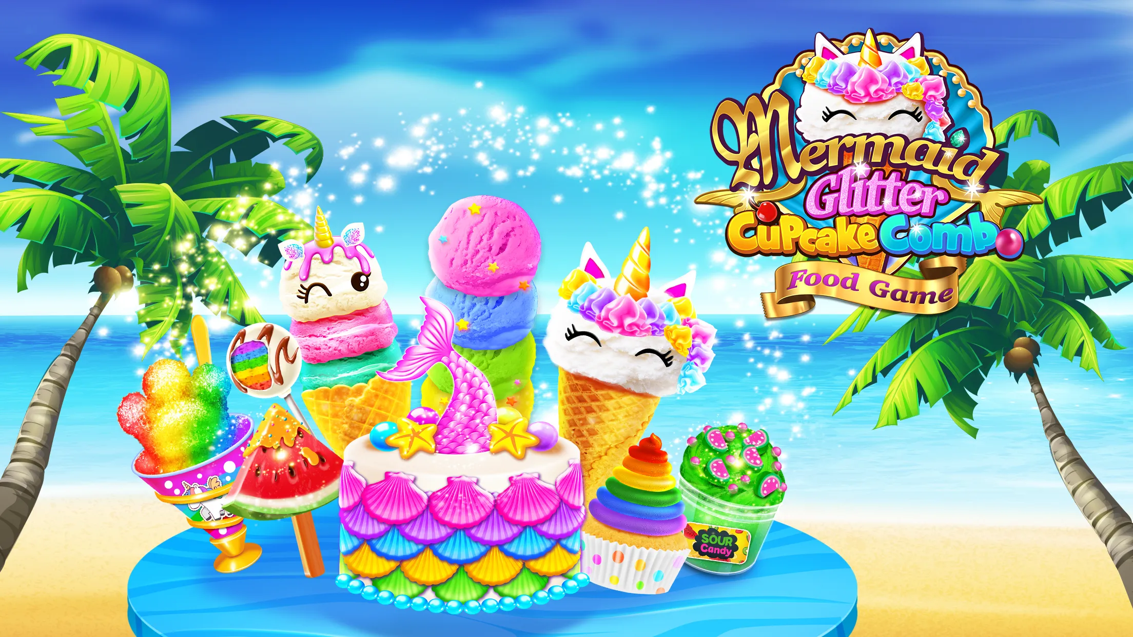 Mermaid Glitter Cupcake Chef | Indus Appstore | Screenshot