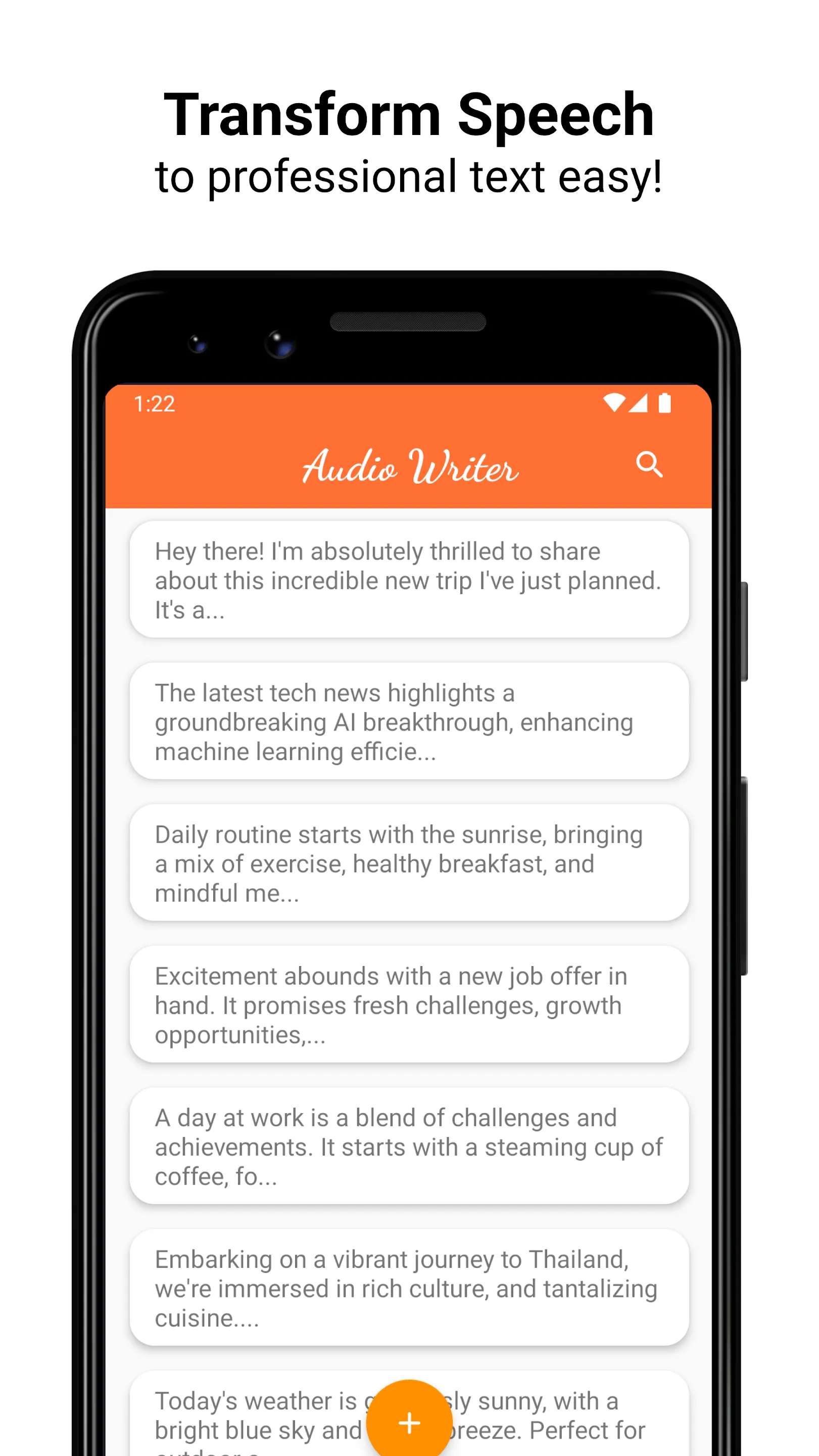 Audio Writer: Speech to Text | Indus Appstore | Screenshot