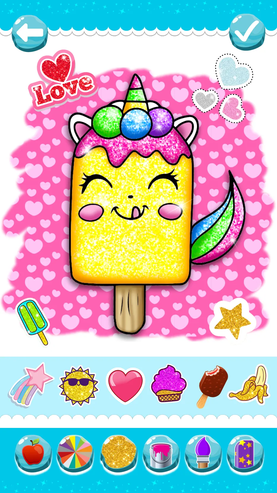 Glitter Ice Cream Coloring | Indus Appstore | Screenshot