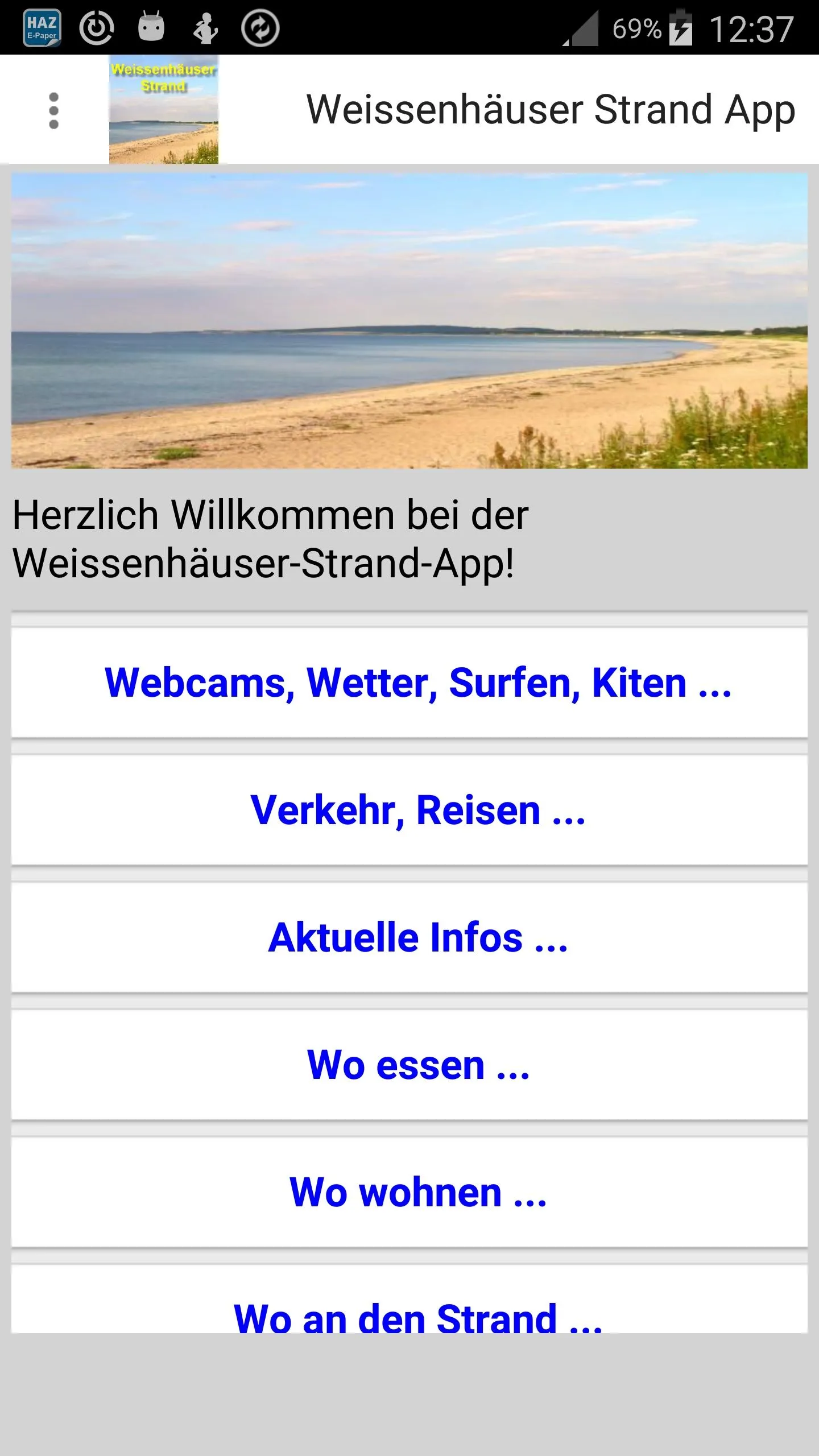 Weissenhäuser Strand UrlaubApp | Indus Appstore | Screenshot