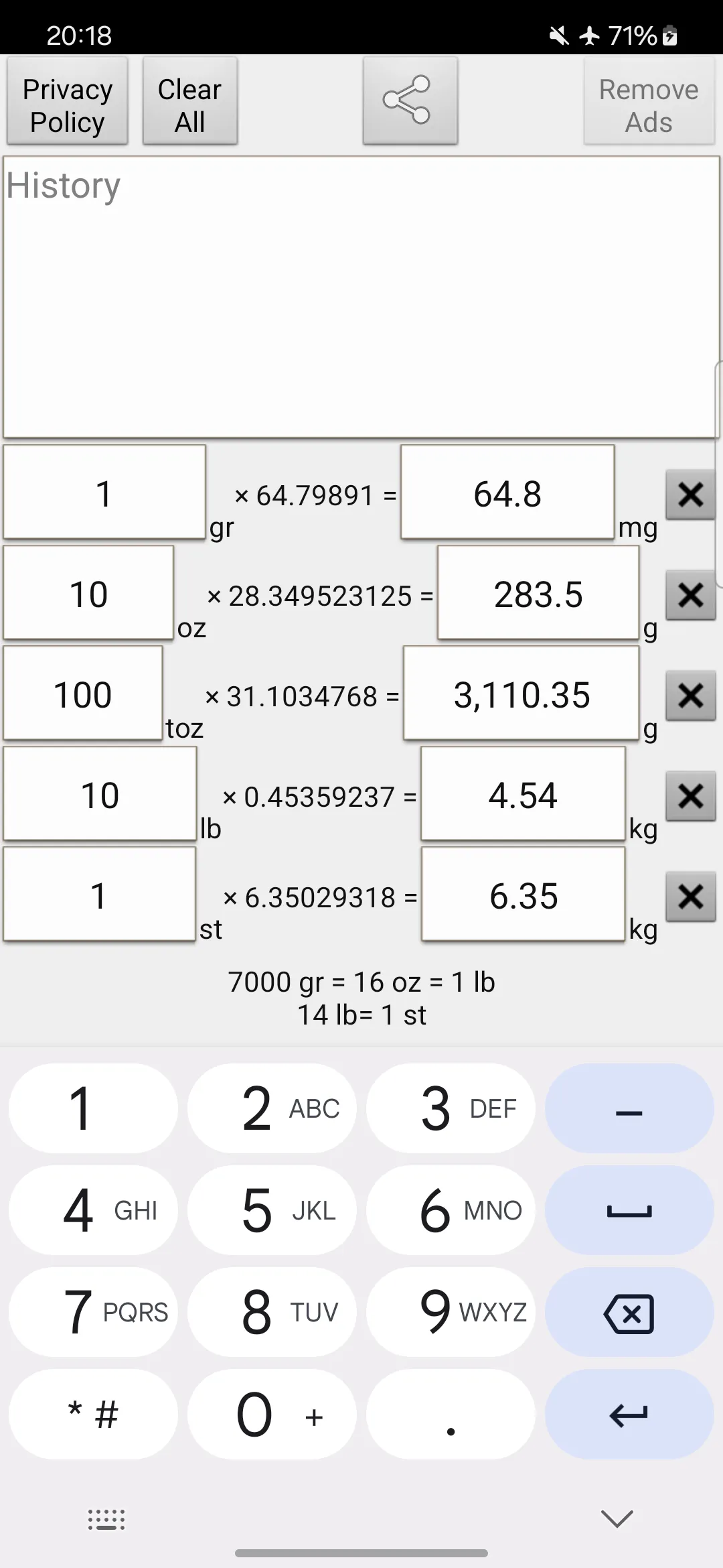 Weight Conversion Calculator | Indus Appstore | Screenshot