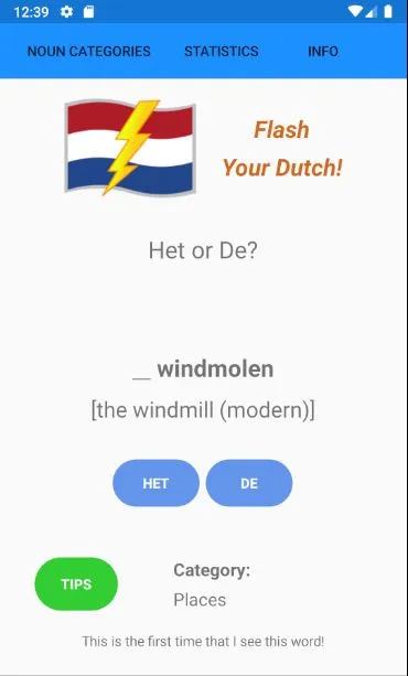 Flash Your Dutch: Het Or De? | Indus Appstore | Screenshot