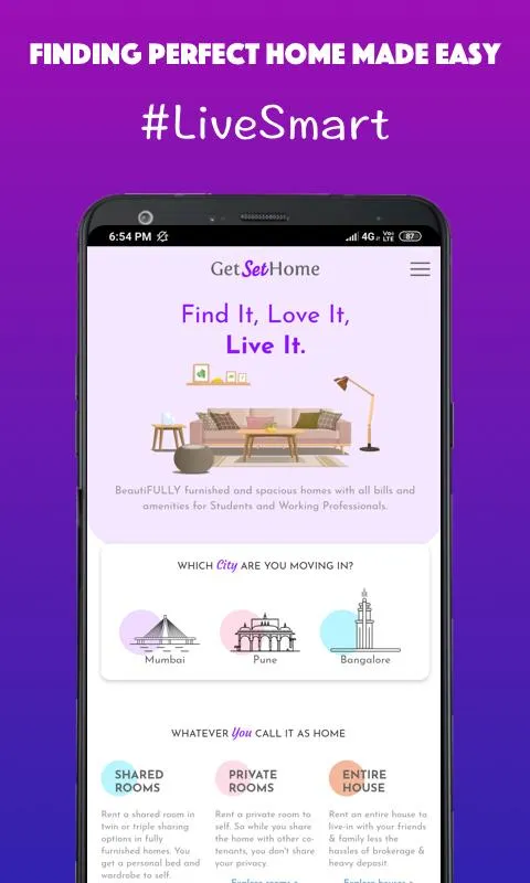 GetSetHome-Rent a PG/Bed/House | Indus Appstore | Screenshot