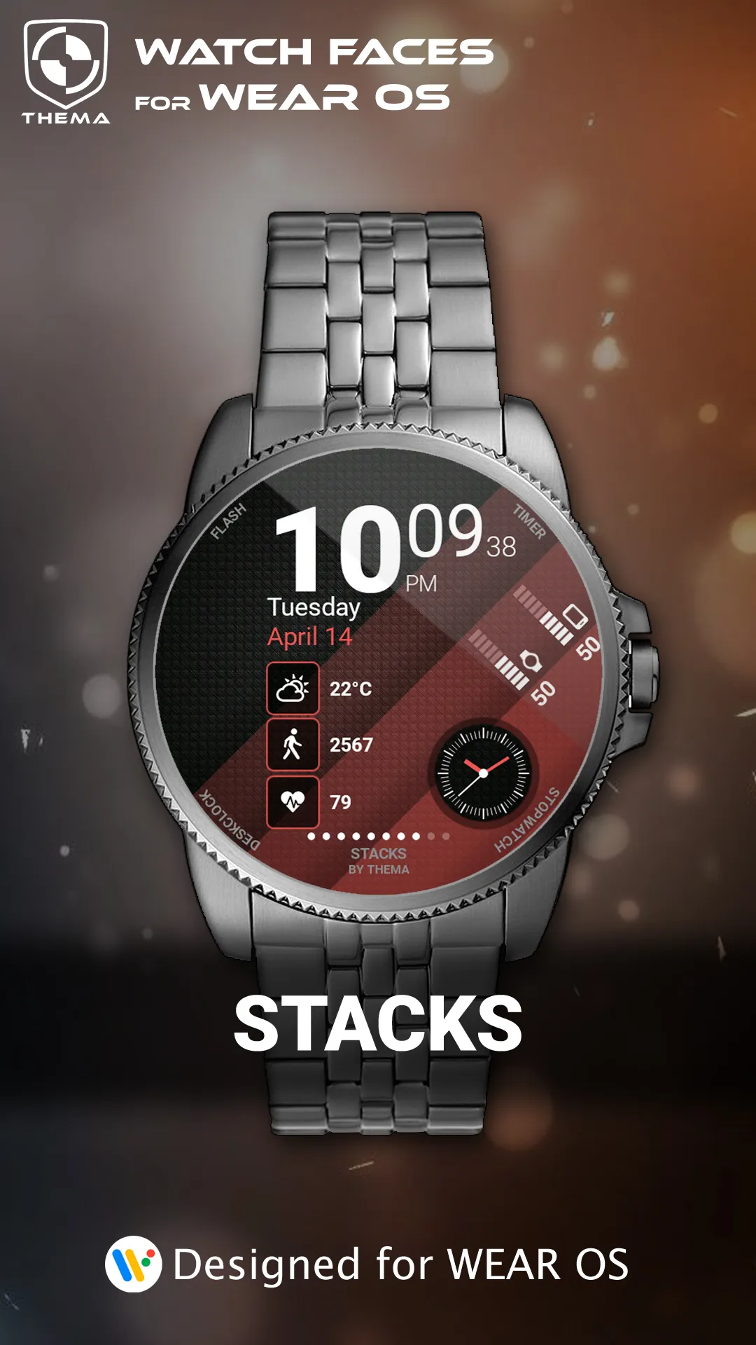 Stacks Watch Face | Indus Appstore | Screenshot