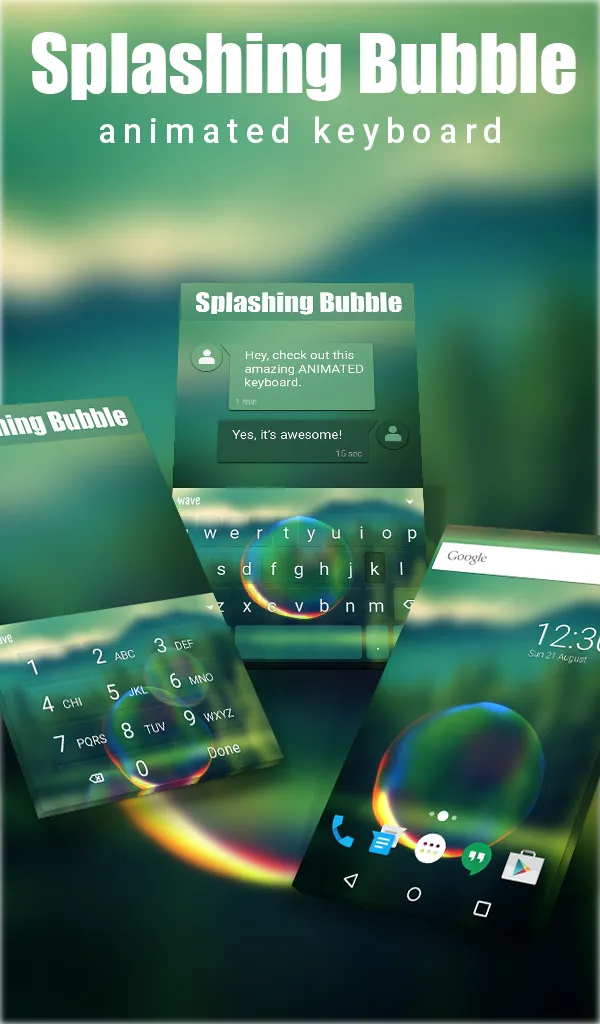 Splashing Bubble Keyboard | Indus Appstore | Screenshot