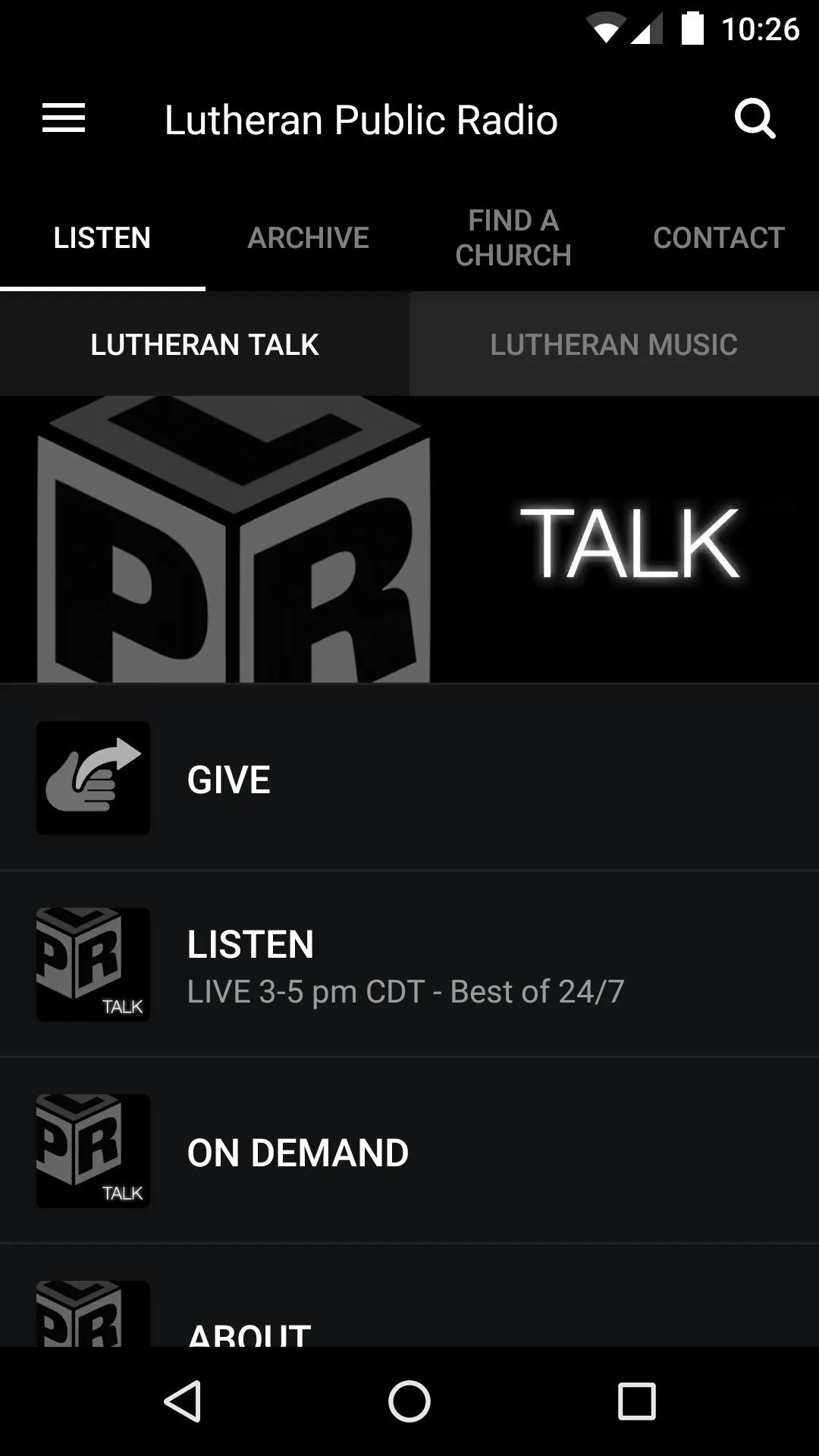 Lutheran Public Radio | Indus Appstore | Screenshot