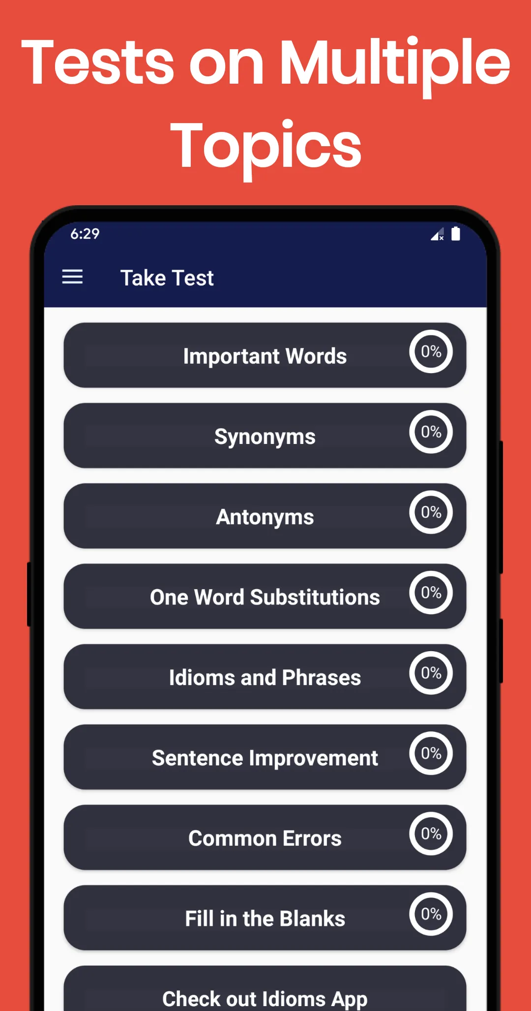 English Vocabulary Test | Indus Appstore | Screenshot