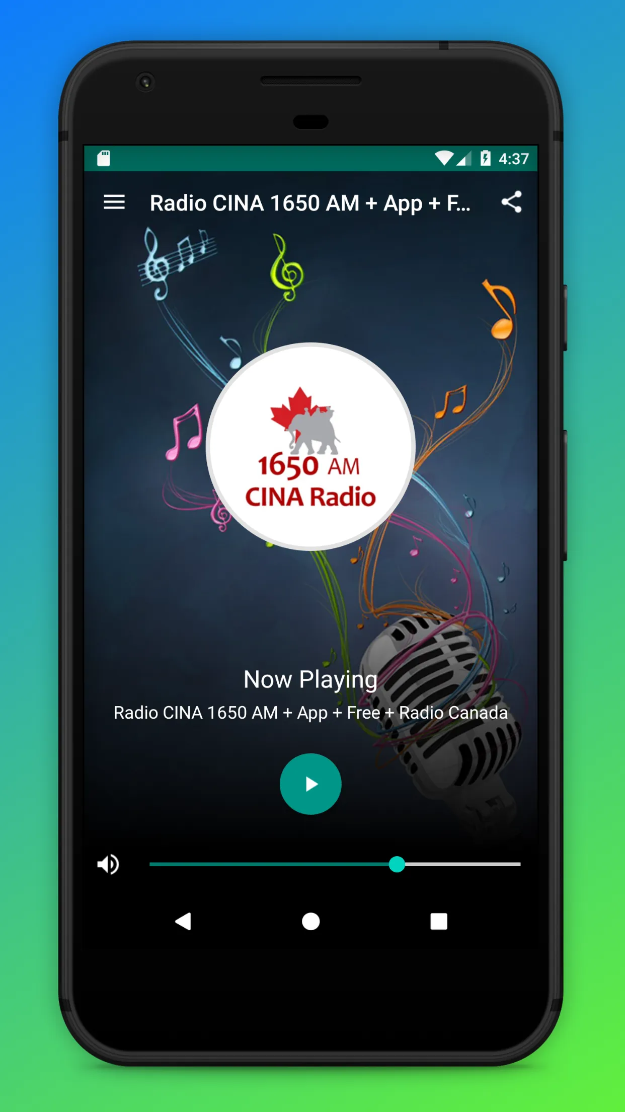 Radio CINA 1650 AM App Canada | Indus Appstore | Screenshot