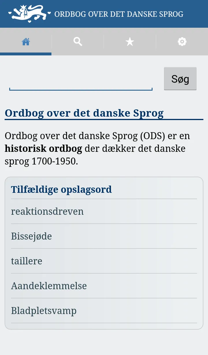 Ordbog over det danske Sprog | Indus Appstore | Screenshot