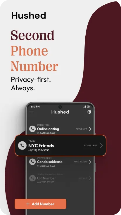 Hushed: US Second Phone Number | Indus Appstore | Screenshot