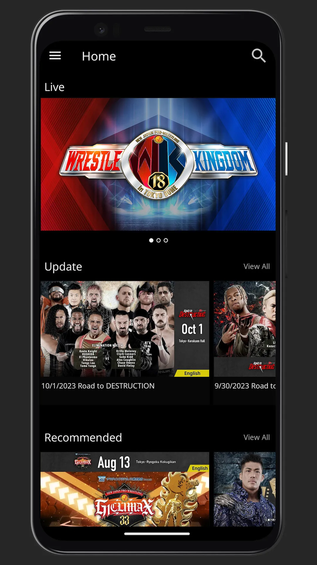 NJPW WORLD | Indus Appstore | Screenshot