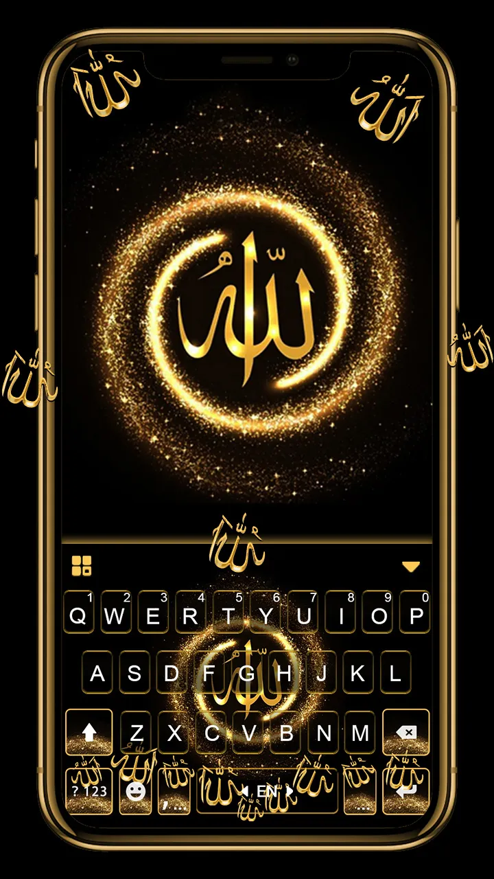 Gold Allah Gravity Keyboard Ba | Indus Appstore | Screenshot