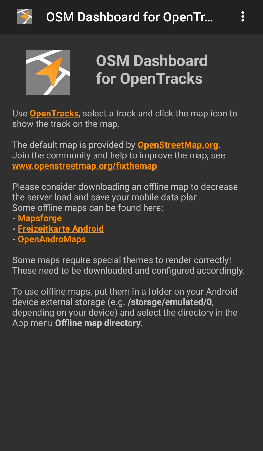 OSM Dashboard for OpenTracks | Indus Appstore | Screenshot