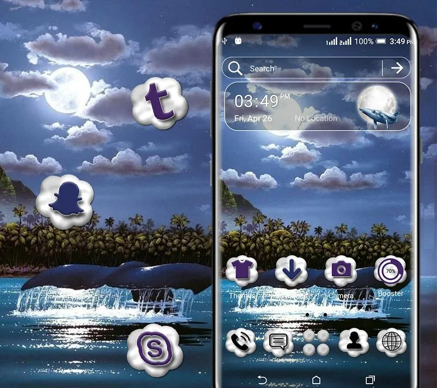 Whale Moon Launcher Theme | Indus Appstore | Screenshot