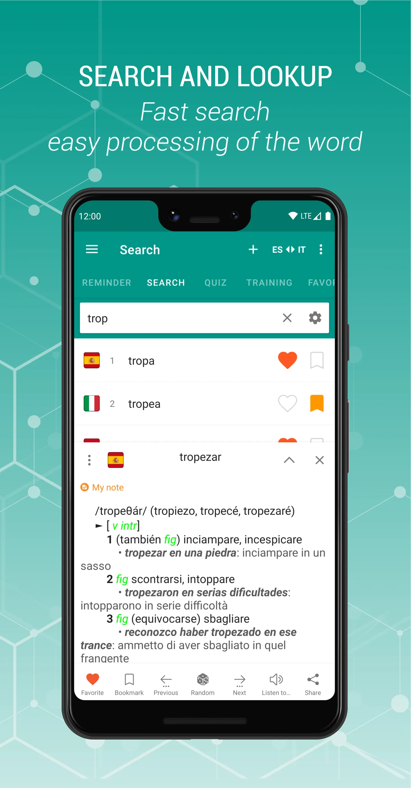 Spanish-Italian dictionary | Indus Appstore | Screenshot