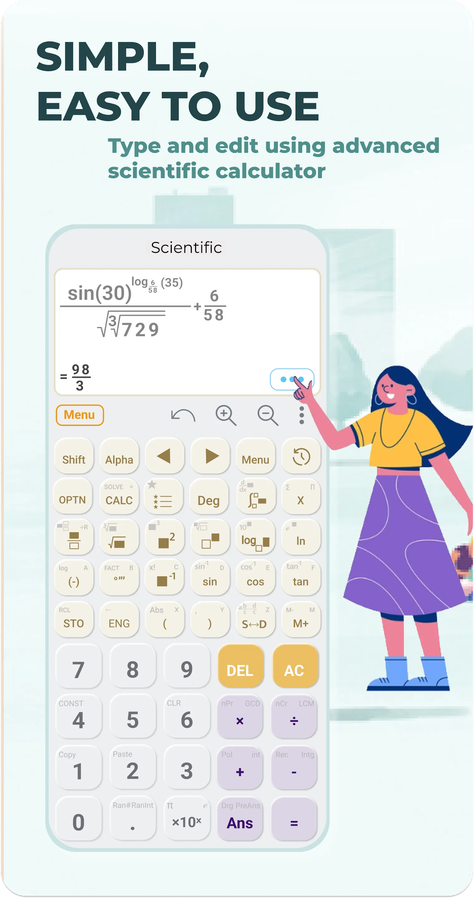 Scientific Calculator He-580 | Indus Appstore | Screenshot