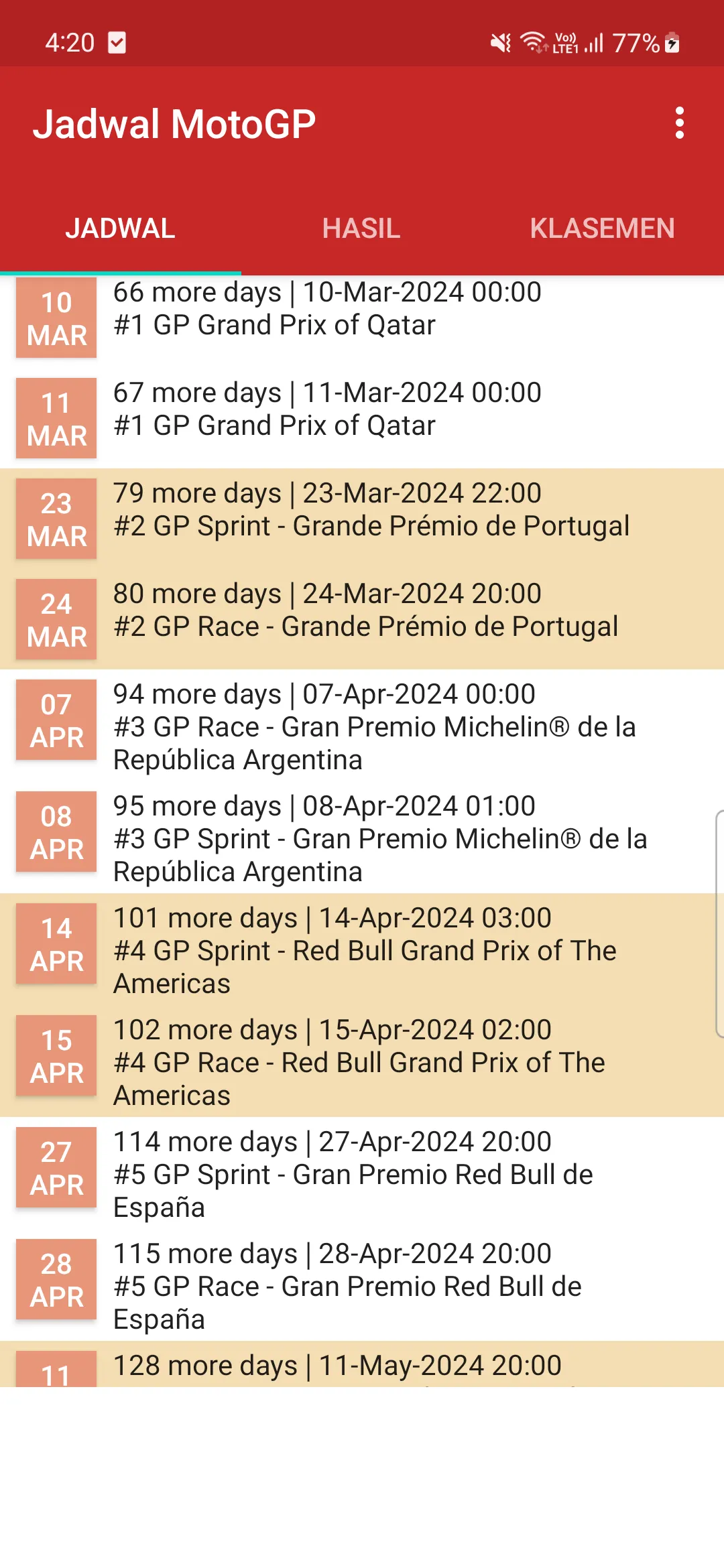 Jadwal MotoGP 2024 | Indus Appstore | Screenshot