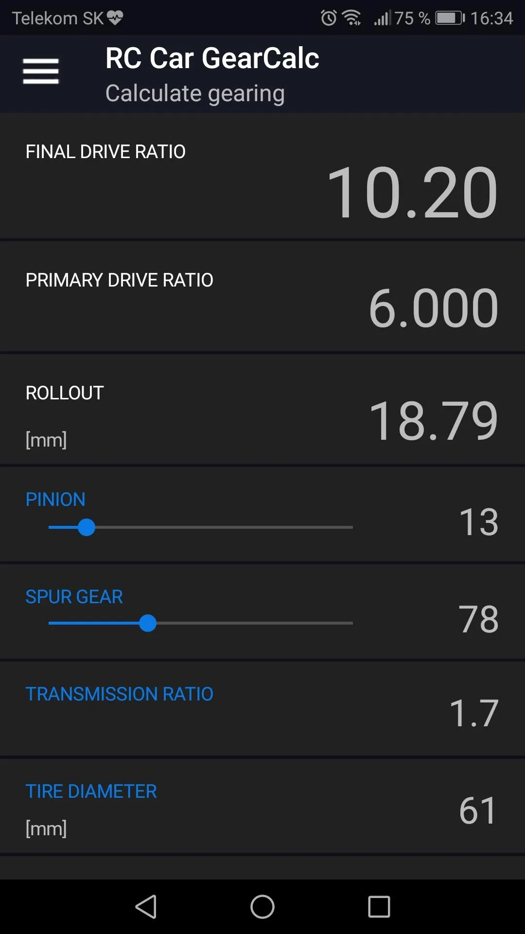 RC Car GearCalc | Indus Appstore | Screenshot