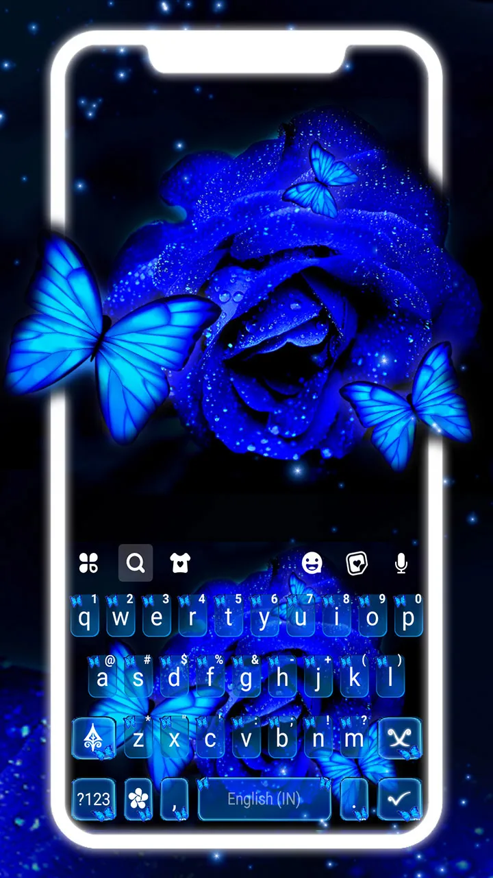 Rose Blue Butterfly Theme | Indus Appstore | Screenshot