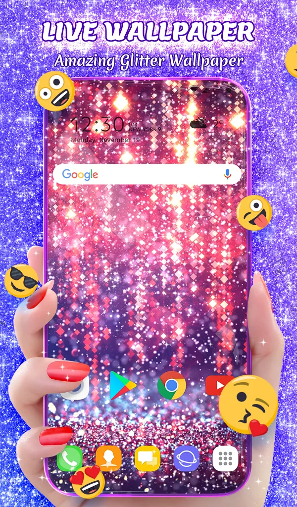 Crazy Glitter Wallpaper Theme | Indus Appstore | Screenshot