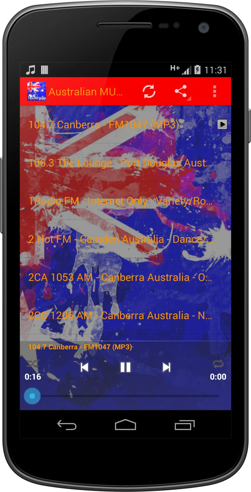 Australia MUSIC Radio | Indus Appstore | Screenshot