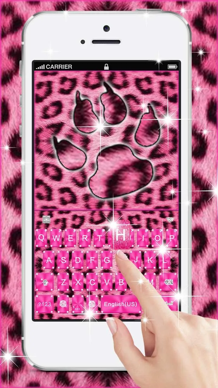 Pink Diamond Cheetah Keyboard  | Indus Appstore | Screenshot