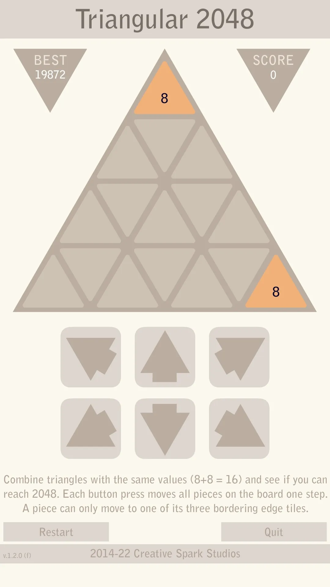 Triangular 2048 - Logic Puzzle | Indus Appstore | Screenshot