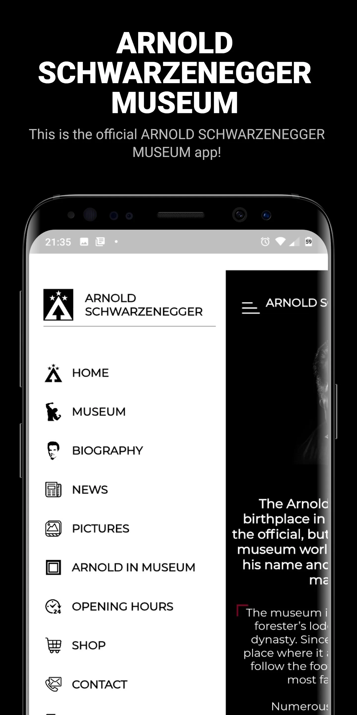 ARNOLD SCHWARZENEGGER MUSEUM | Indus Appstore | Screenshot